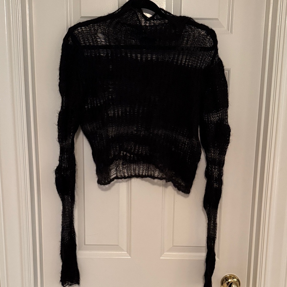 rag & bone Black Sheer Sweater